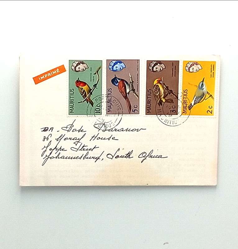Abbott Laboratories Erythrocin  leaflet posted in 1968 from Mauritius to Johannesburg