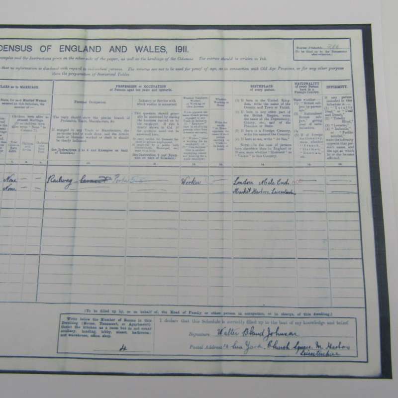 WW1 Government Aircraft Bombardment and insurance papers issued to Ms Florence Emily Johnson