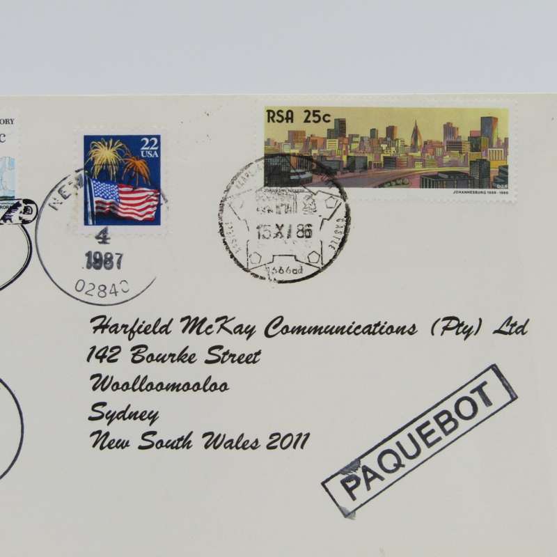 Sailing shop mail 1986 - Cape Town to Sydney by Yacht Stabilo Boss