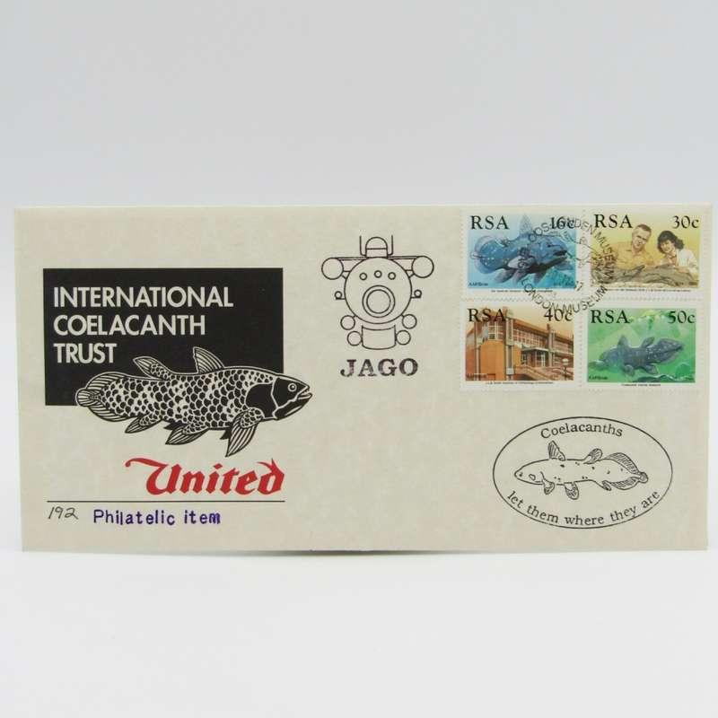 Internasional Coelacanths Trust cover signed by connected Persons on inner card