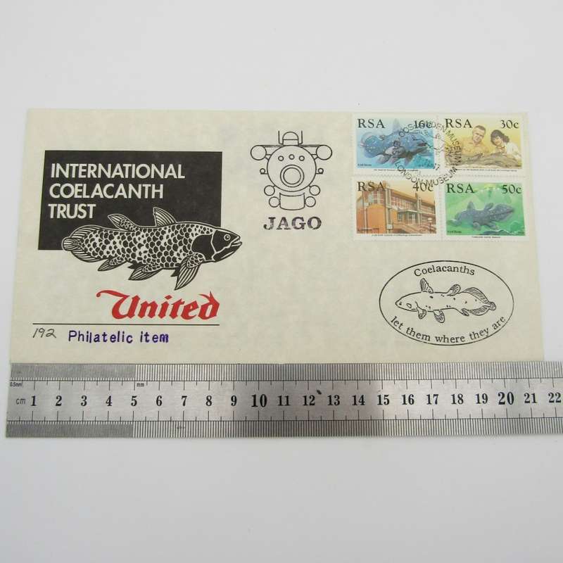 Internasional Coelacanths Trust cover signed by connected Persons on inner card