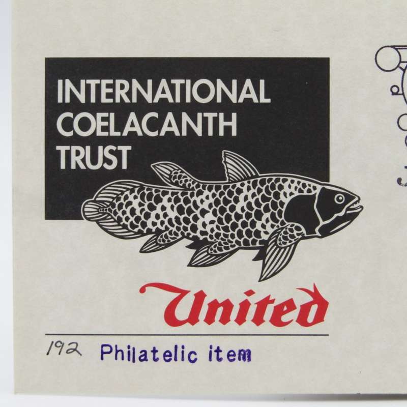 Internasional Coelacanths Trust cover signed by connected Persons on inner card