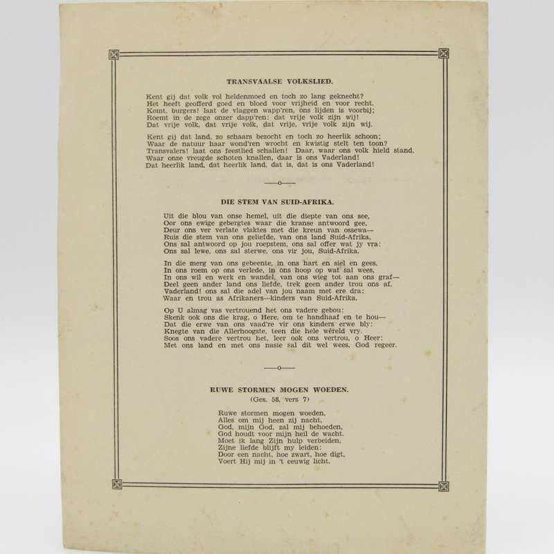 Stellenbosch 1938 Ossewa - trek Feesprogram - Die Braak - Baie skaars