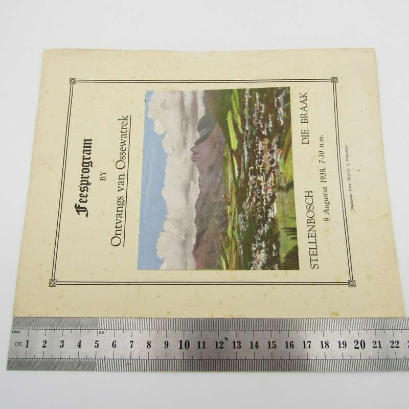Stellenbosch 1938 Ossewa - trek Feesprogram - Die Braak - Baie skaars
