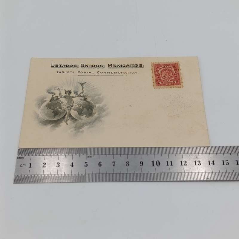Mexico 1907 Inauguration postcard Casa de Correos with 4 centavos Mexican stamp not cancelled