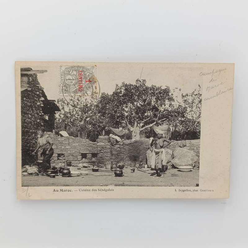 Postcard Casablanca to Paris with 1c Morocco stamp overstamped 1 centimo