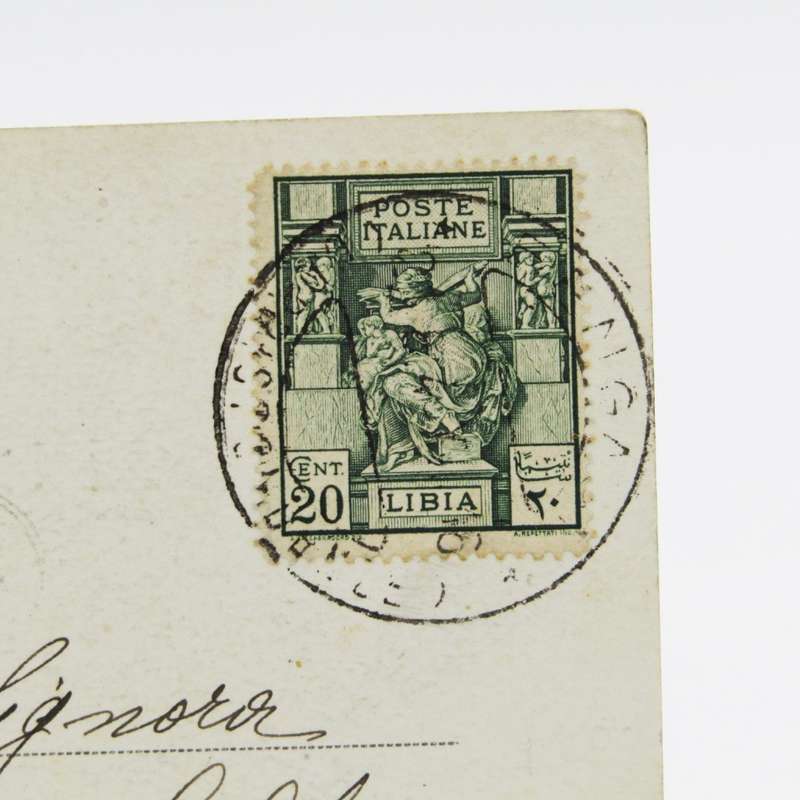 Libia Italian Colonial Postcard 1940 to Napels Italy with 20 cent Libiastamp