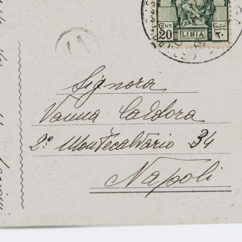 Libia Italian Colonial Postcard 1940 to Napels Italy with 20 cent Libiastamp