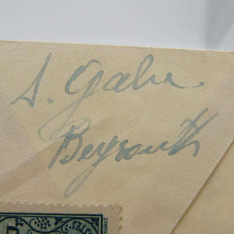 Small cover Lebanon to Cape Town with 2 cancelled Lebanese stamps on the back 1940