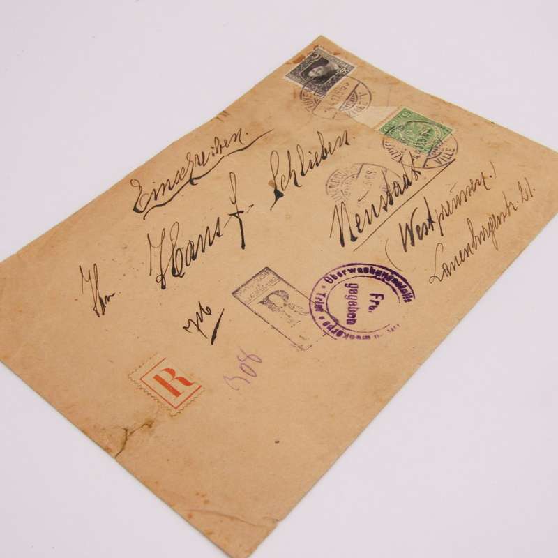 Internal Luxembourg cover with 2 stamps posted 1918 and registered
