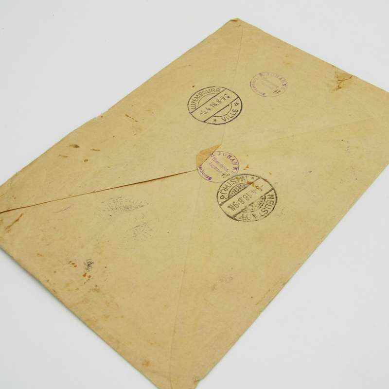 Internal Luxembourg cover with 2 stamps posted 1918 and registered