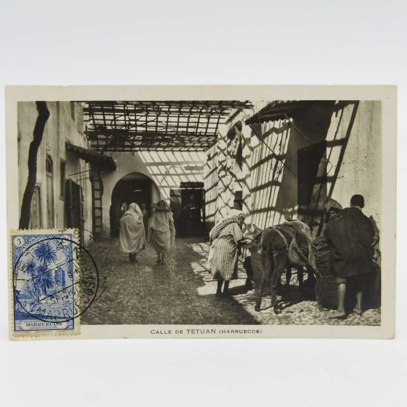 Morocco Spanish Zone postcard with 5 centimes stamp - unused