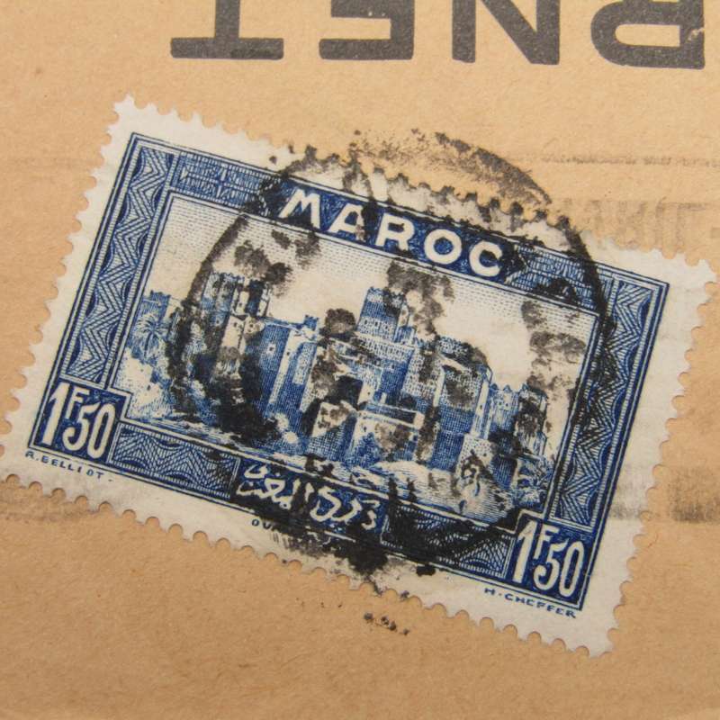 Reply envelope from Casablanca Morocco to Avignon France - Airmail with single Morocco stamp