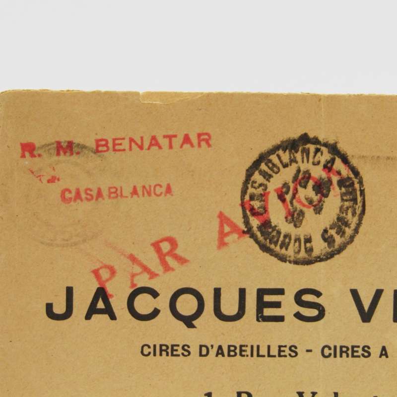 Reply envelope from Casablanca Morocco to Avignon France - Airmail with single Morocco stamp