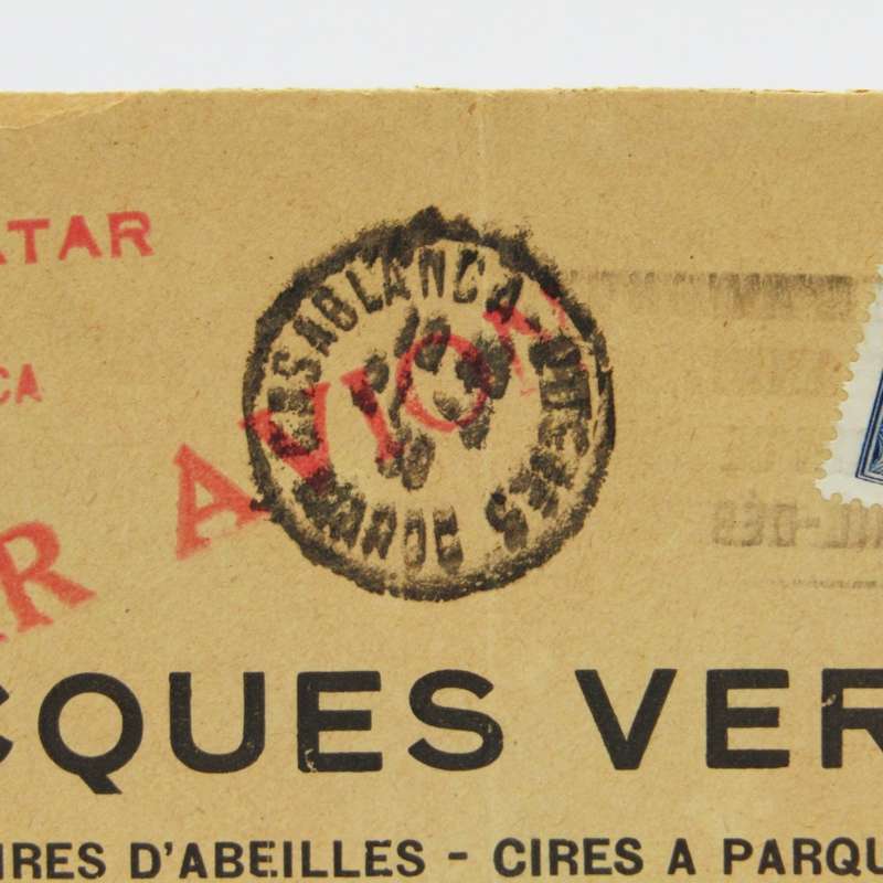 Reply envelope from Casablanca Morocco to Avignon France - Airmail with single Morocco stamp