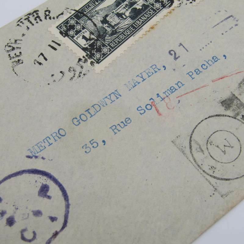 Lebanon censored cover posted 1944 with 2 Lebanese stamps