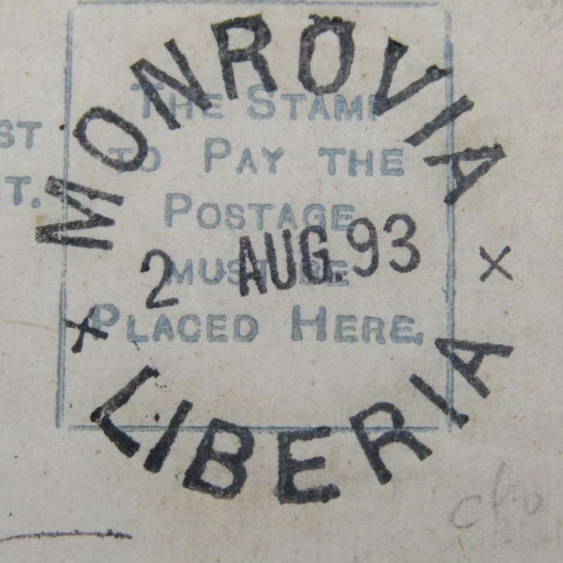 Registered letter from Monrovia , Liberia with 10 cents registration printing on the back