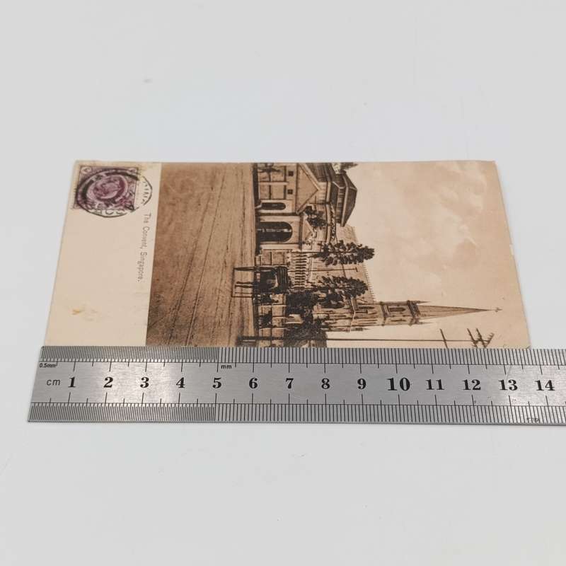 Postcard from Singapore to Pelgrim`s Rest, Transvaal 1907/1908 with Straits Settlement 3 cent stamp