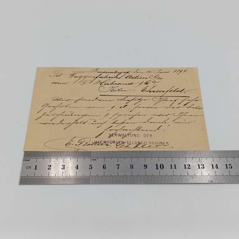 1894 Postcard sent from Luxemburg to Koln, Germany ( Ehrenfeld )