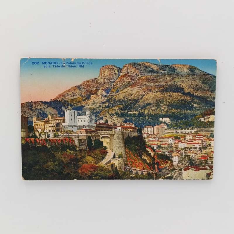 1926 Postcard sent from Monaco to Port St Johns, Pondoland, South Africa with 90 cent Monaco stamp