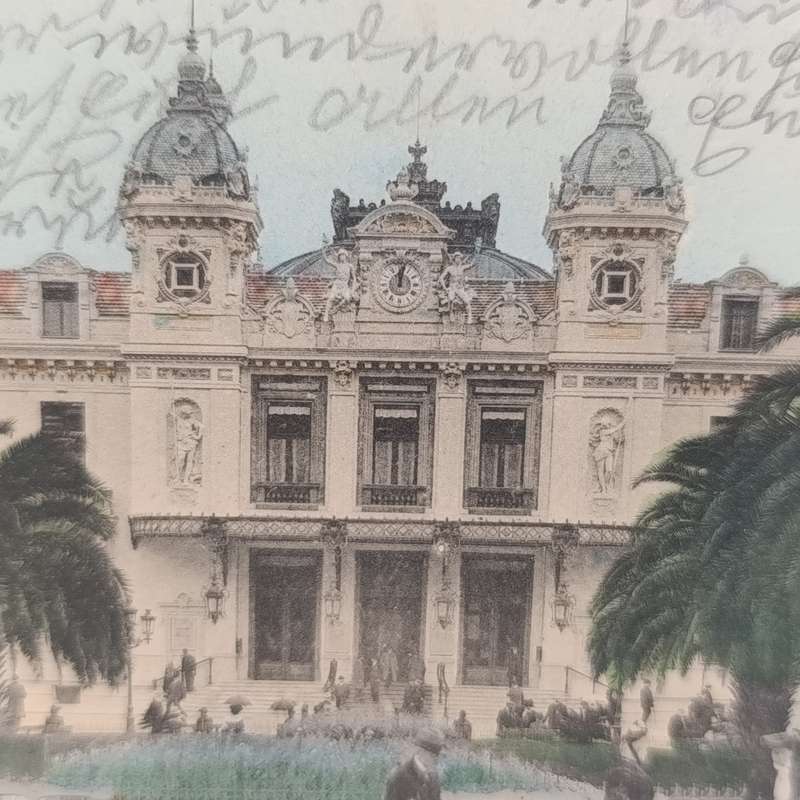 Monaco postcard sent to Lady Grey - Cape of Good Hope with Monaco 10 cent stamp cancelled 1905