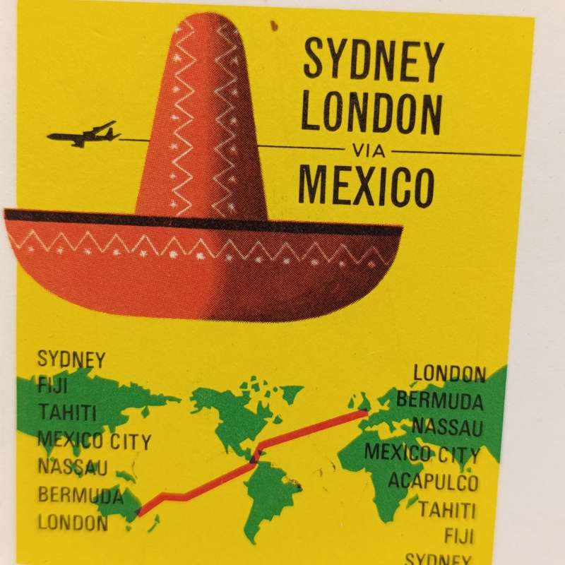 1954 airmail cover Inaugural service Sydney to London via Mexico with 2/75 escudo stamp