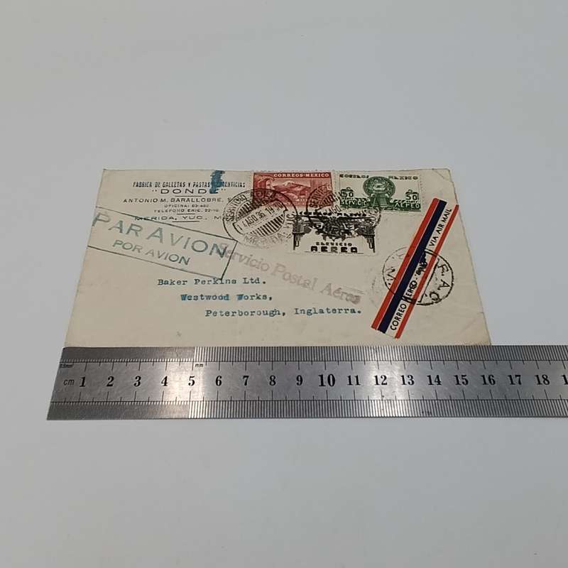 Mexico Local airmail cover with 3 Mexican stamps cancelled 1936