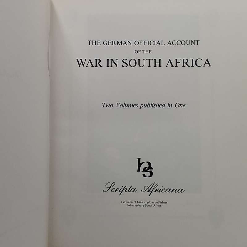 The German official account of the war in South Africa with maps by Waters and Du Cane