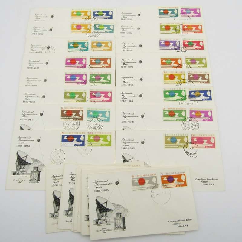Commonweatlh 1965 Telecommunication stamp covers - 26 different commonwealth countries