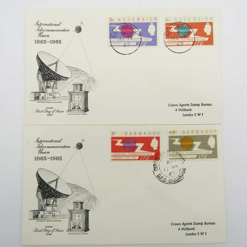 Commonweatlh 1965 Telecommunication stamp covers - 26 different commonwealth countries
