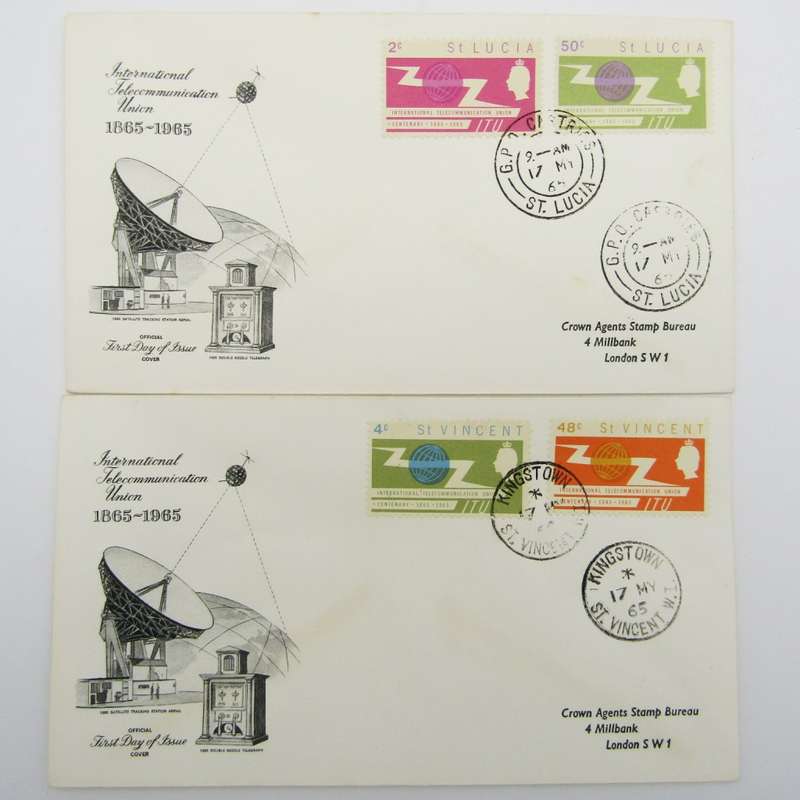 Commonweatlh 1965 Telecommunication stamp covers - 26 different commonwealth countries