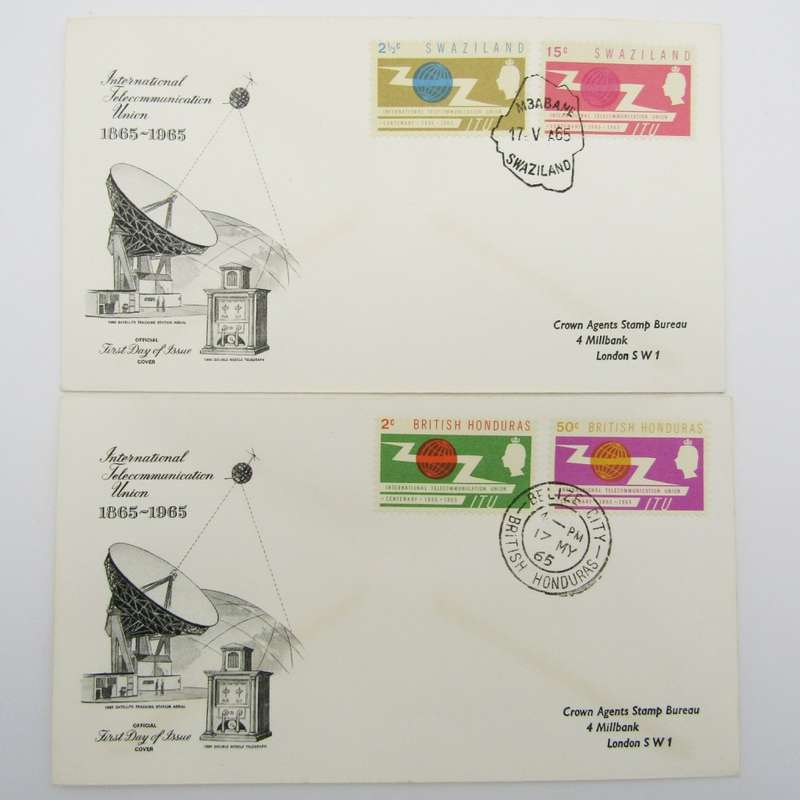 Commonweatlh 1965 Telecommunication stamp covers - 26 different commonwealth countries