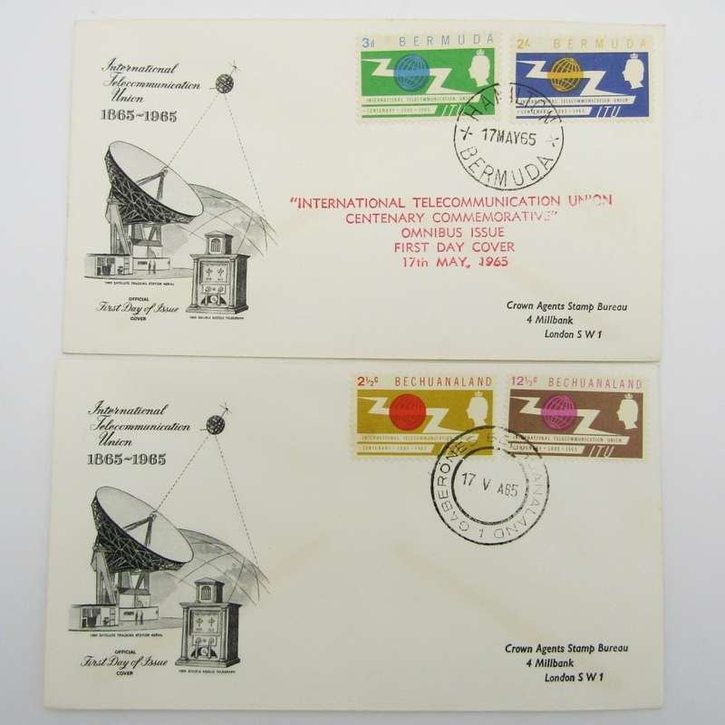 Commonweatlh 1965 Telecommunication stamp covers - 26 different commonwealth countries