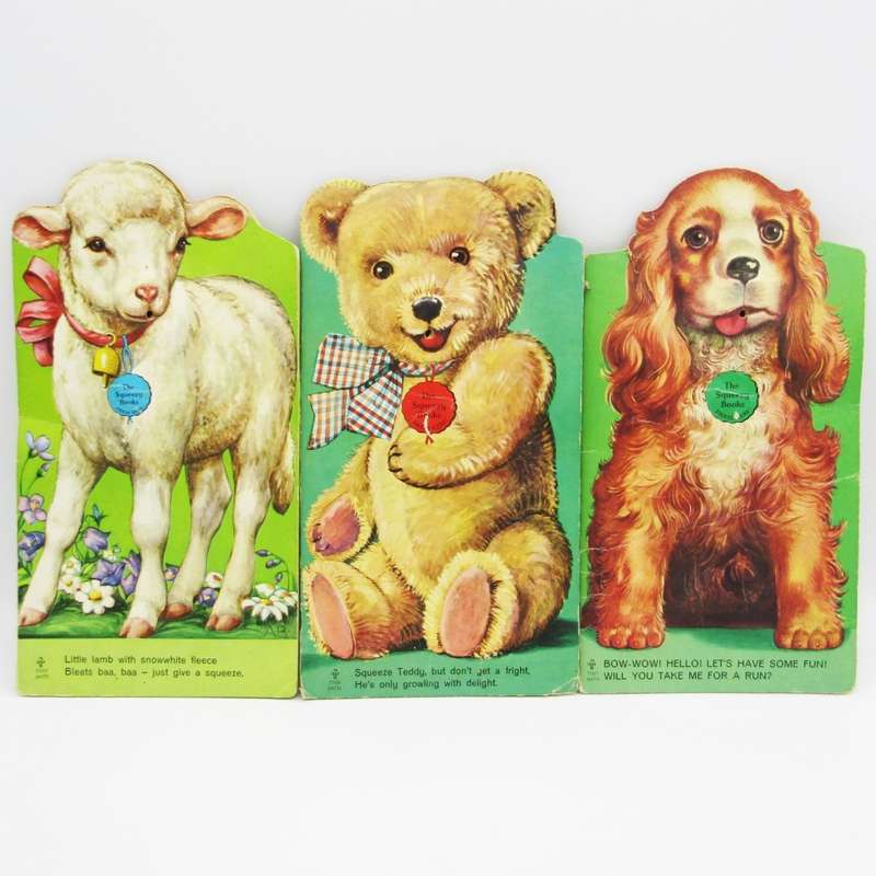Lot of 3 vintage Squeezy books with nursery rhymes