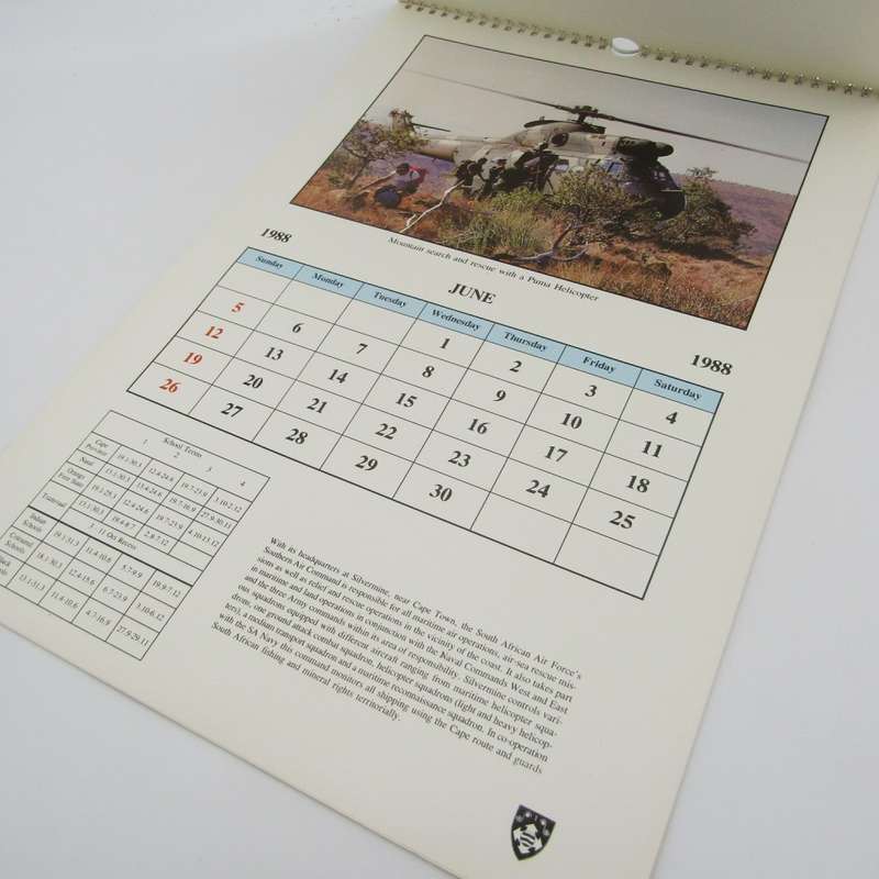 1988 Calendar issued by South African Defence Force