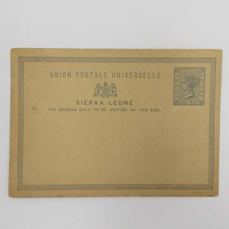 Unused Sierra Leone pre franked postcard with half pence printed stamp - rare