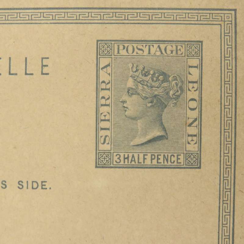 Unused Sierra Leone pre franked postcard with half pence printed stamp - rare