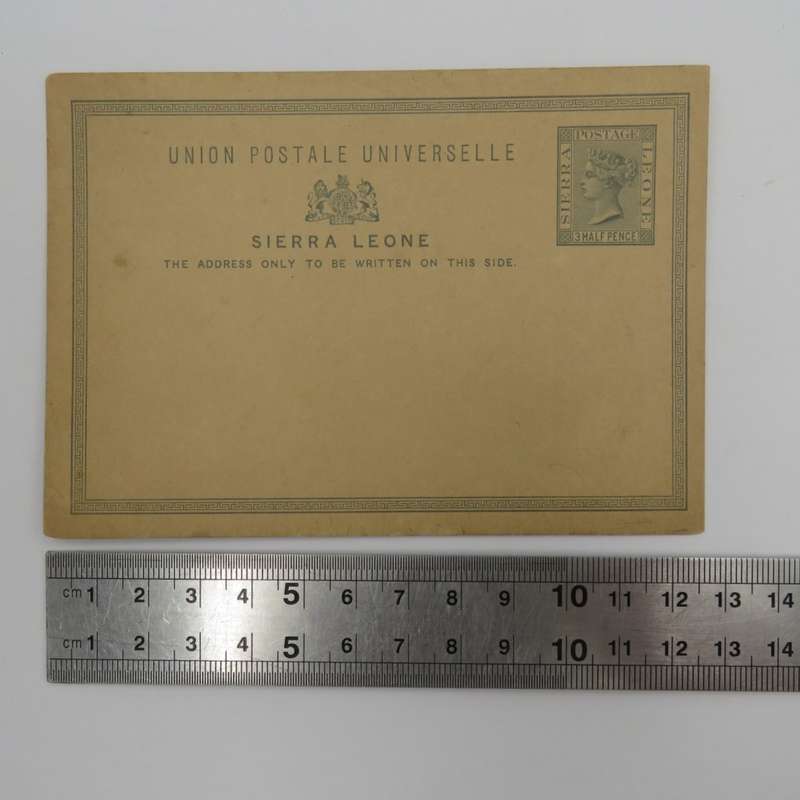 Unused Sierra Leone pre franked postcard with half pence printed stamp - rare