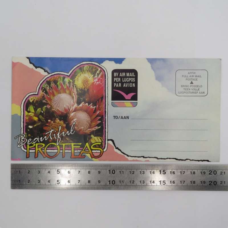 Vintage pre printed protea airmail letter - unused