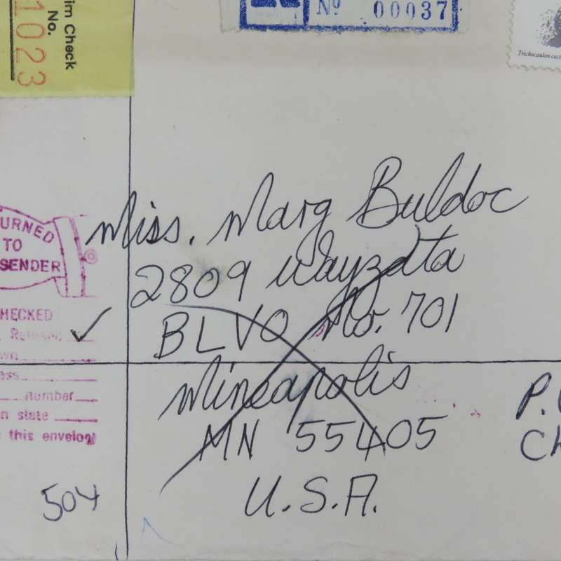 Postal cover from Dewildt, South Africa to Mineapolis, USA, the forwarded to Chicago, USA and return