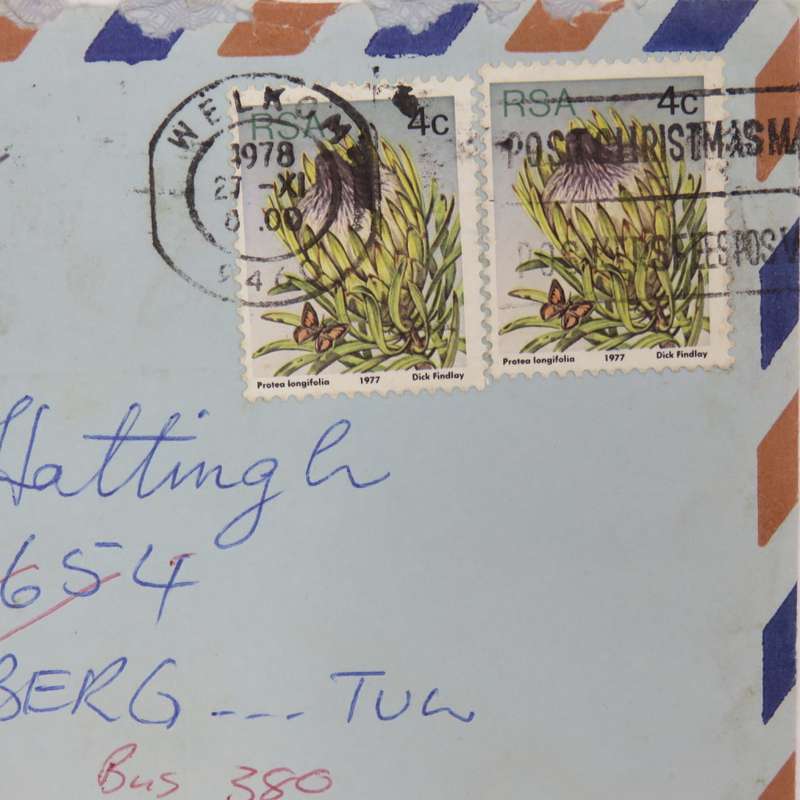 Postal cover from Welkom to Heidelberg Tvl on 27-11-1978 with 2 stamps printed off-center