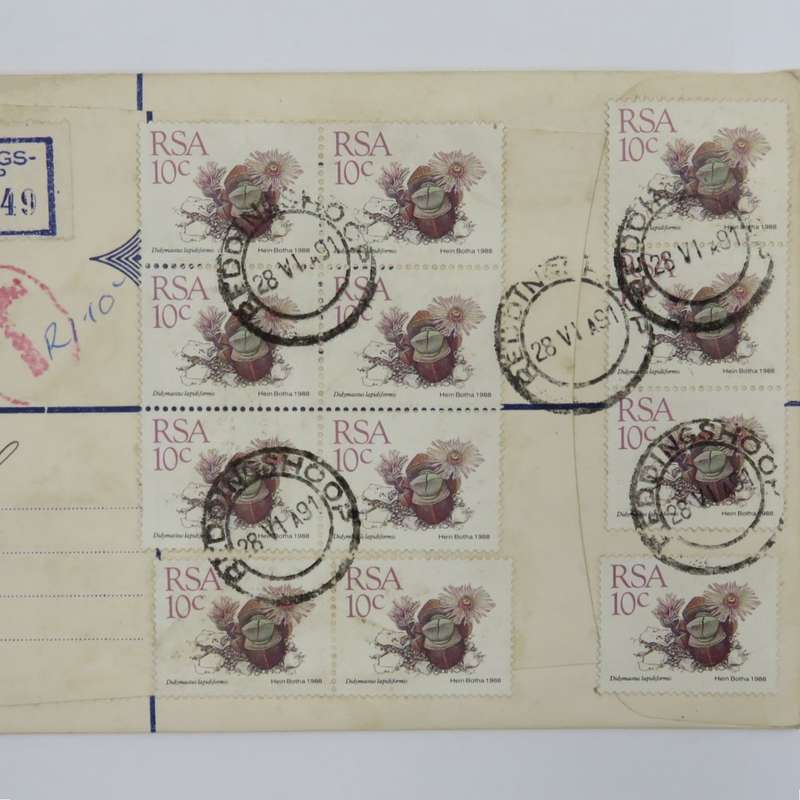 Registered letter from Reddingshoop, South Africa to Brits, South Africa posted on 28-6-1991