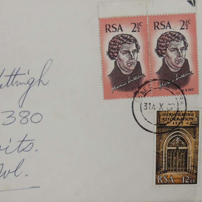 First day usage of 31 Oct 1967 Martin Luther stamps send from selection park