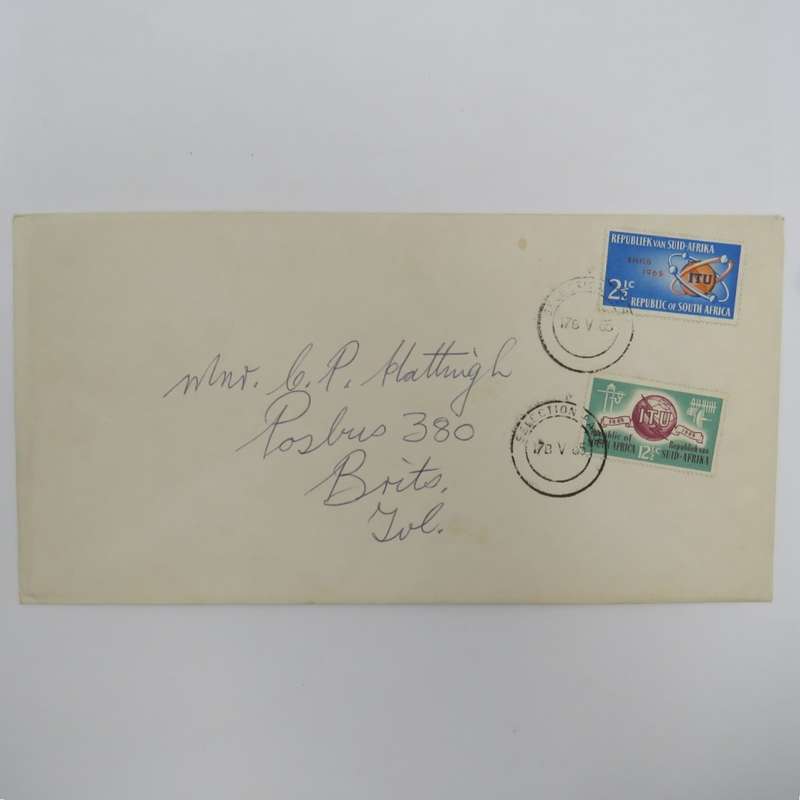 South Africa ITU centenary cover 17 May 1965 first day cover posted from Selection Park to Brits