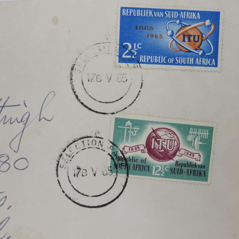 South Africa ITU centenary cover 17 May 1965 first day cover posted from Selection Park to Brits