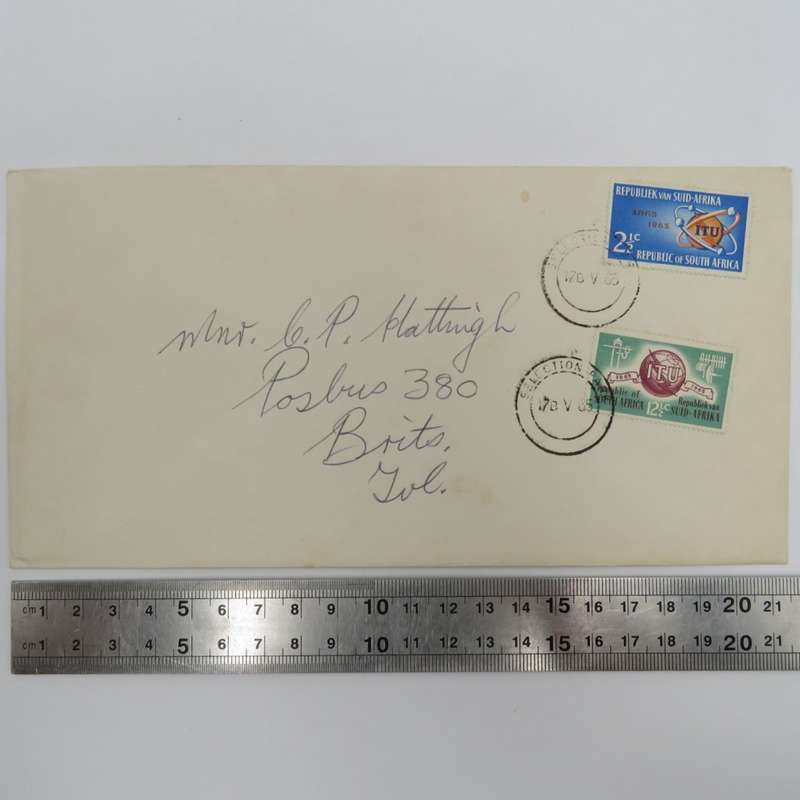South Africa ITU centenary cover 17 May 1965 first day cover posted from Selection Park to Brits