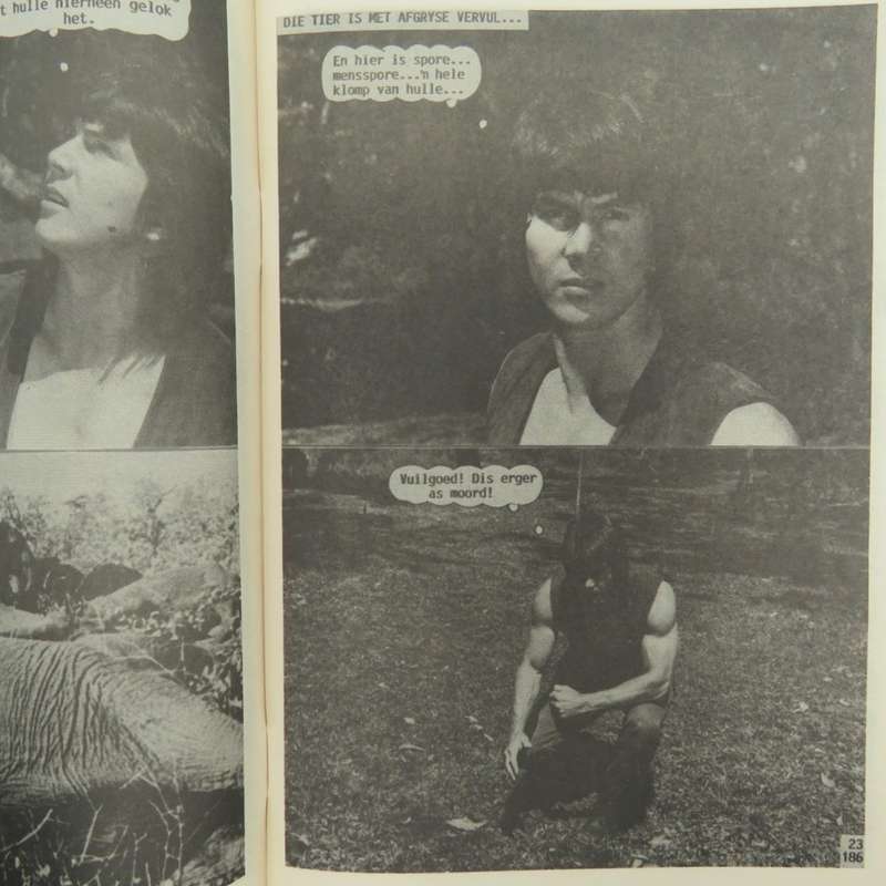 Die wit Tier no 186 back page torn - Afrikaans photo comic book