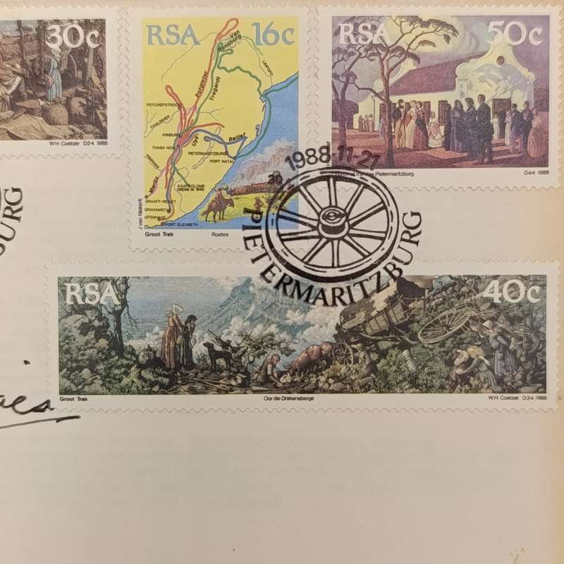 1988 Groot Trek First Day cover signed by JA Marais (JAAP) - Leier van die Herstigte Nasionale Party