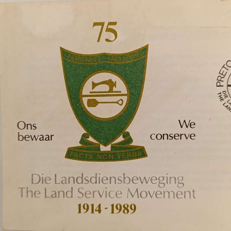1989 Land Service Movement Cover - 75 year anniversary signed by Dr PH Bredenkamp