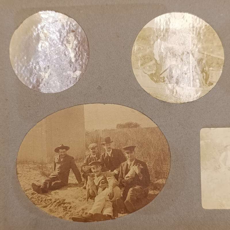 Lot of 114 antique photos in album - mostly people and presumably Pretoria and surroundings